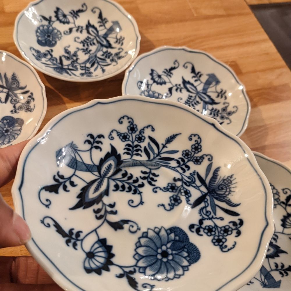 Set of 4 tea saucers- Blue Danube Japanese China